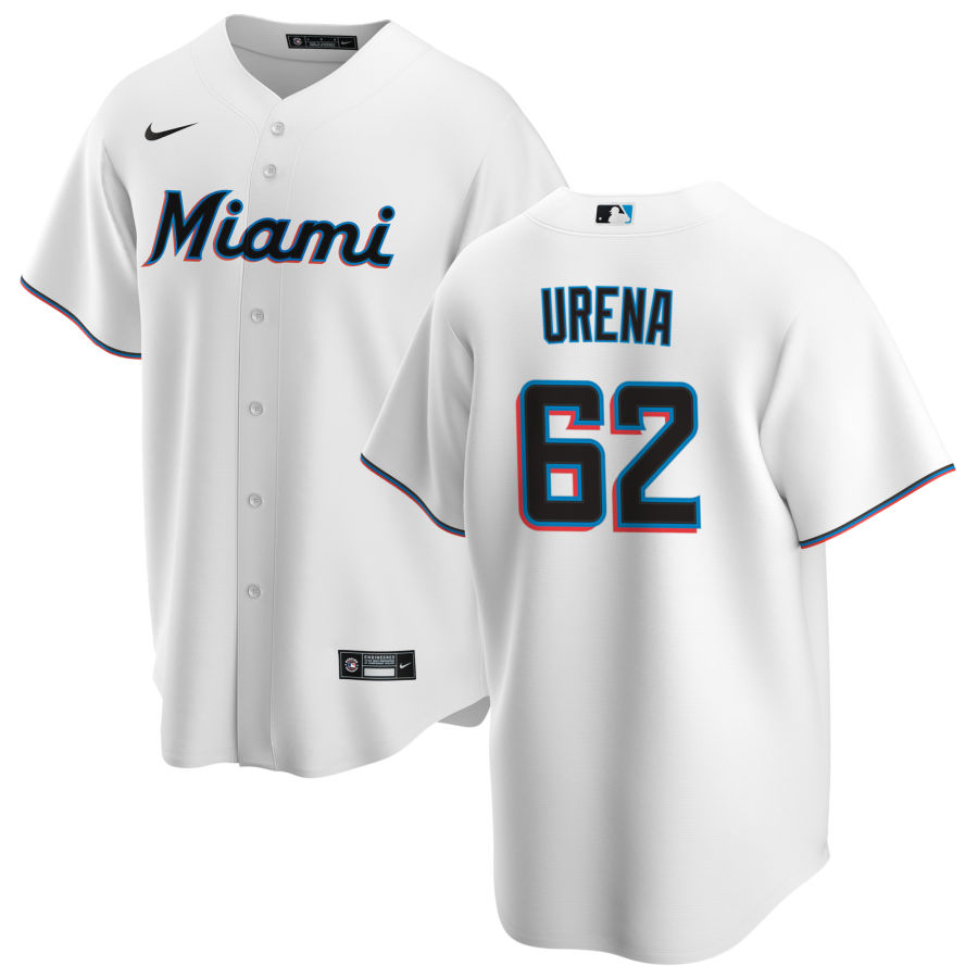 Nike Men #62 Jose Urena Miami Marlins Baseball Jerseys Sale-White
